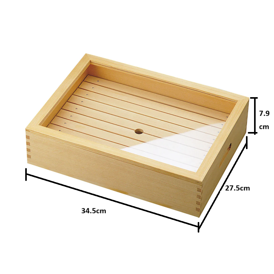 YAMACO NETABAKO Wooden Neta Sushi topping Case with Acrylic Lid