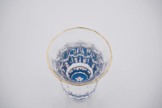 GUINOMI SAKE Glass Kaleidoscope TAKAOKA RADEN Mother of Pearl Inlay Gold Rim