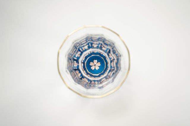 GUINOMI SAKE Glass Kaleidoscope TAKAOKA RADEN Mother of Pearl Inlay Gold Rim