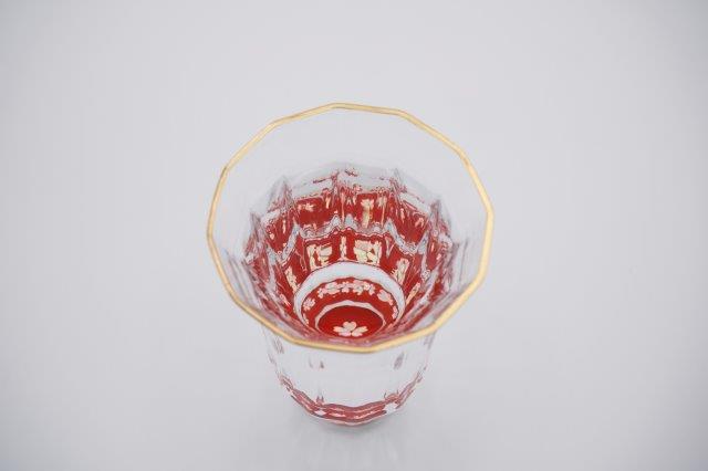 GUINOMI SAKE Glass Kaleidoscope TAKAOKA RADEN Mother of Pearl Inlay Gold Rim
