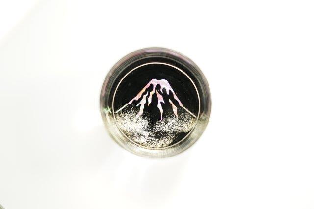 GUINOMI SAKE Glass Mt. FUJI TAKAOKA RADEN Mother of Pearl Inlay