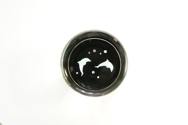 GUINOMI SAKE Glass Mt. FUJI TAKAOKA RADEN Mother of Pearl Inlay