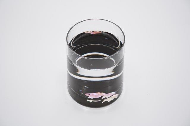 GUINOMI SAKE Glass Mt. FUJI TAKAOKA RADEN Mother of Pearl Inlay