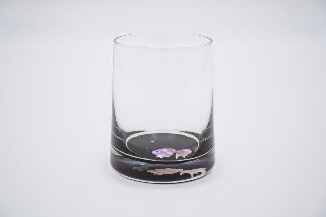 GUINOMI SAKE Glass Mt. FUJI TAKAOKA RADEN Mother of Pearl Inlay