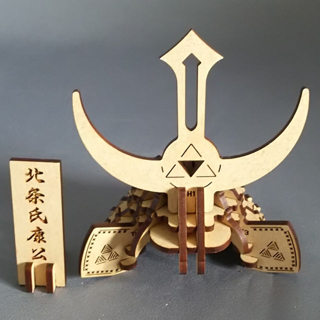 SAMURAI Helmet KABUTO 3D Puzzle Wooden Piece HOJO UJIYASU - JAPANESE GIFTS