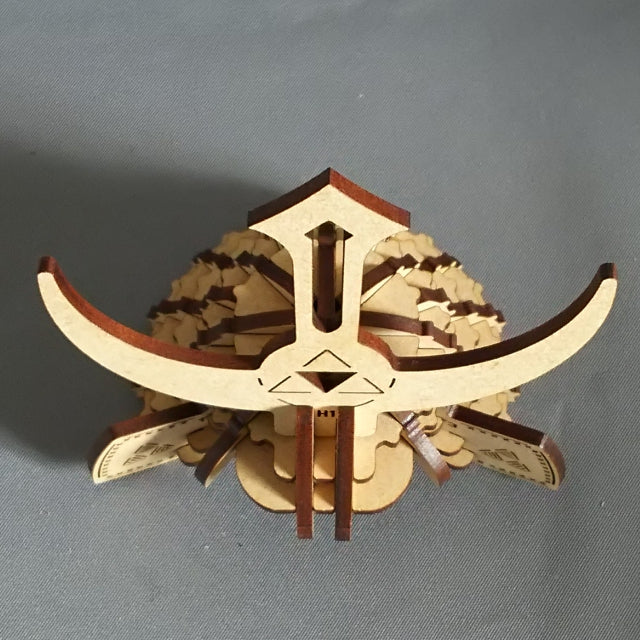 SAMURAI Helmet KABUTO 3D Puzzle Wooden Piece HOJO UJIYASU - JAPANESE GIFTS