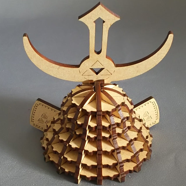 SAMURAI Helmet KABUTO 3D Puzzle Wooden Piece HOJO UJIYASU - JAPANESE GIFTS