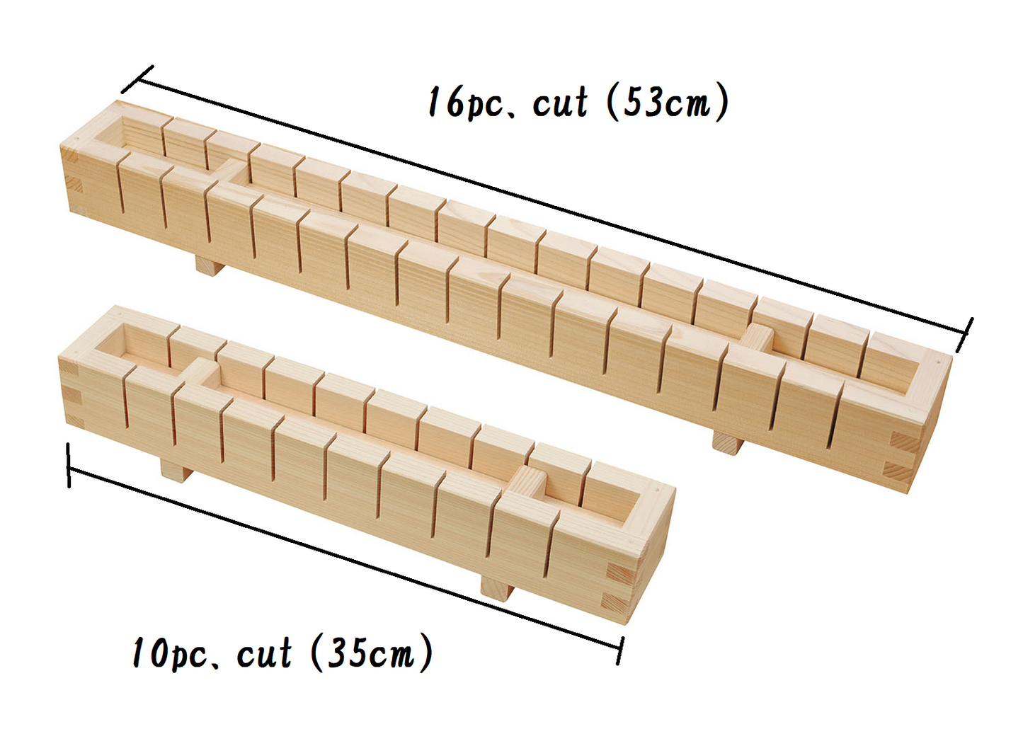 Easy OSHIZUSHI Pressed Sushi Mold 16 pc. Cut HINOKI Wood YAMACO - JAPANESE GIFTS