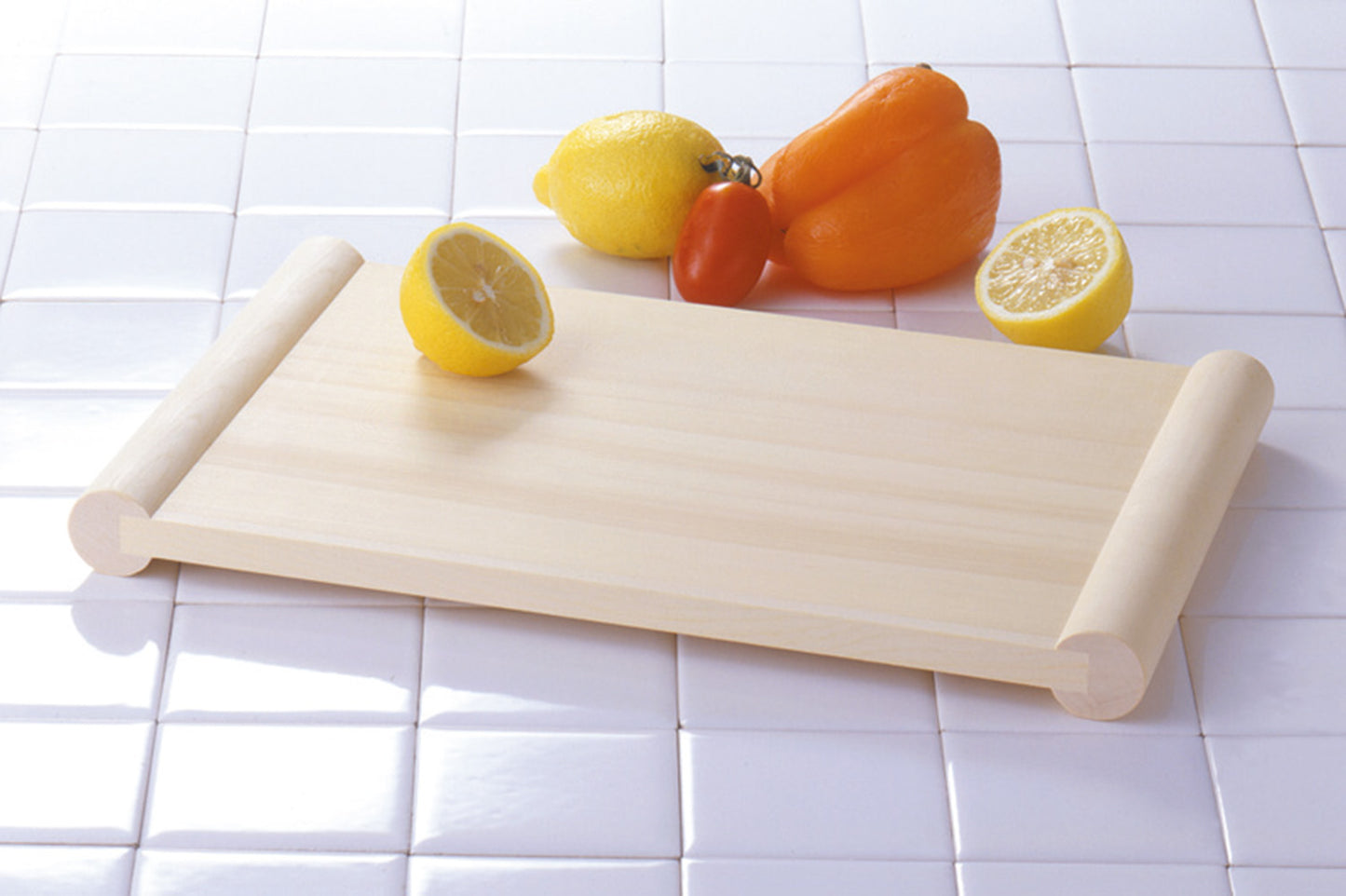 Kitchen Cutting Board Japanese HINOKI Cypress Wooden Both Sides Use Pier Stand - JAPANESE GIFTS