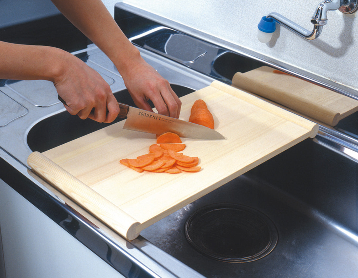 Kitchen Cutting Board Japanese HINOKI Cypress Wooden Both Sides Use Pier Stand - JAPANESE GIFTS