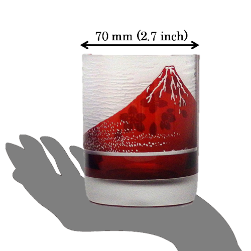 Edo Cut Glass Old Fashioned Mount Fuji HOKUSAI KATSUSHIKA 220ml - JAPANESE GIFTS