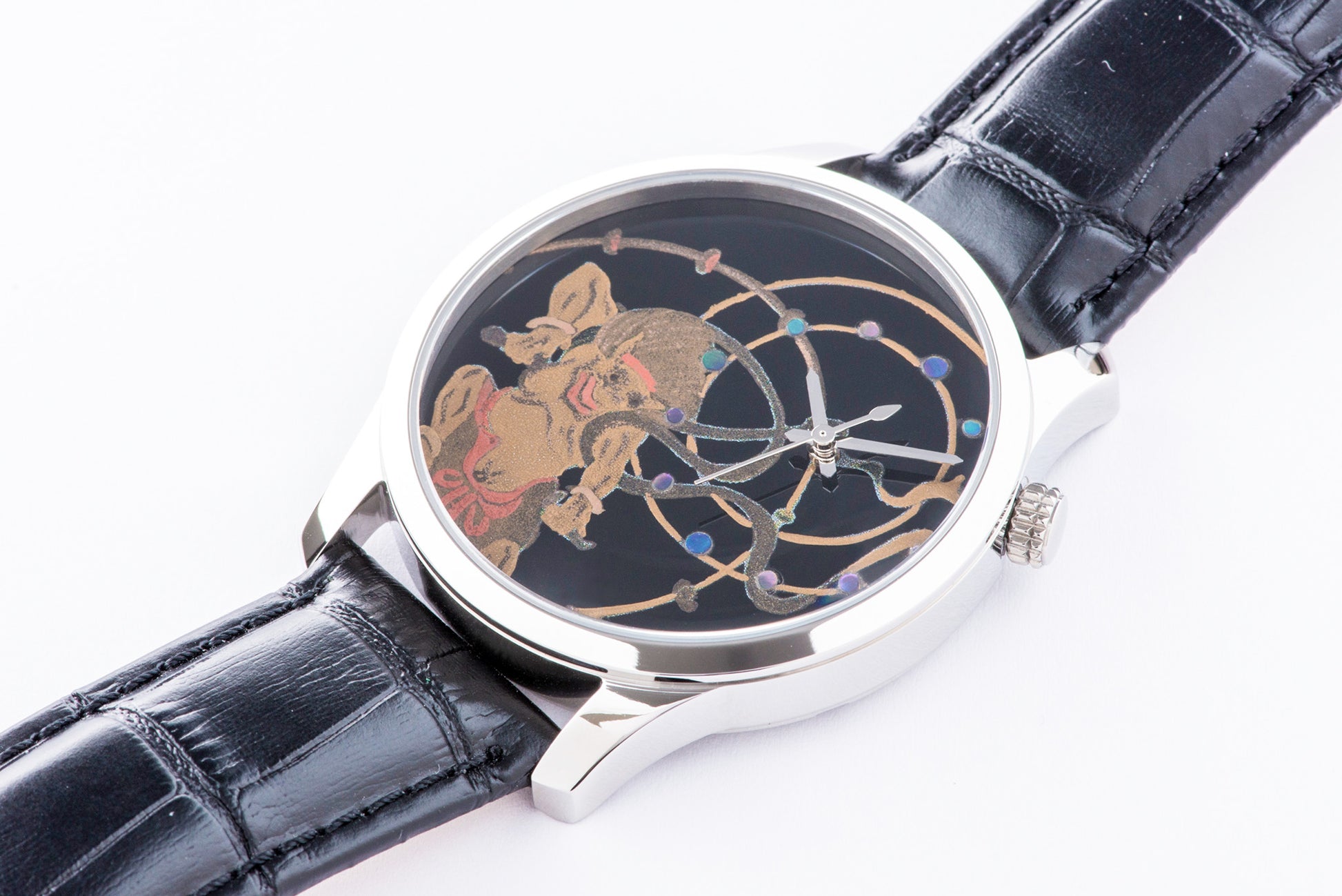 Maki-e Watch Tawaraya Soutatsu's Fujin / Raijin  (Free Shipping) - JAPANESE GIFTS