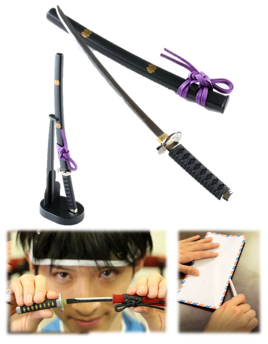 Letter Opener SAMURAI KATANA SWORD Knife Desk Decor item 8 inch Length Safe Edge Date Masamune Model KT-22D - JAPANESE GIFTS