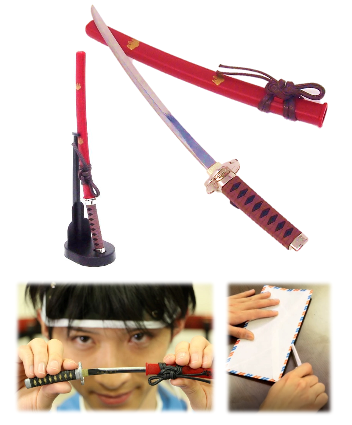 Letter Opener SAMURAI KATANA SWORD Knife Desk Decor item 8 inch Length Safe Edge Toyotomi Hideyoshi Model KT-22H - JAPANESE GIFTS