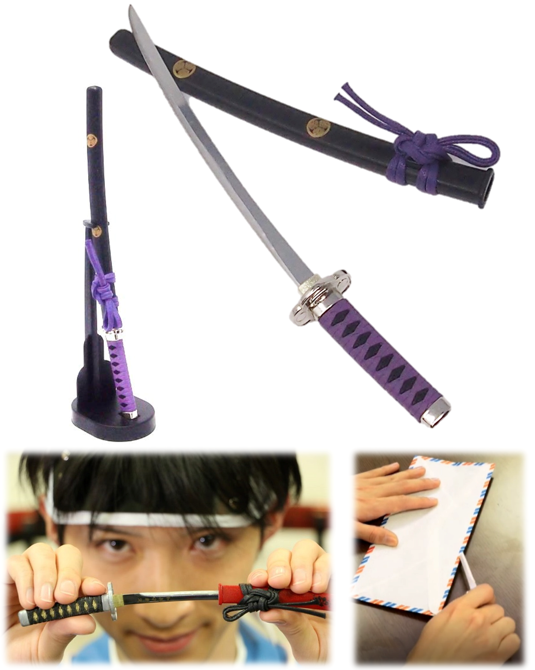 Letter Opener SAMURAI KATANA SWORD Knife Desk Decor item 8 inch Length Safe Edge Tokugawa Ieyasu Model KT-22I - JAPANESE GIFTS