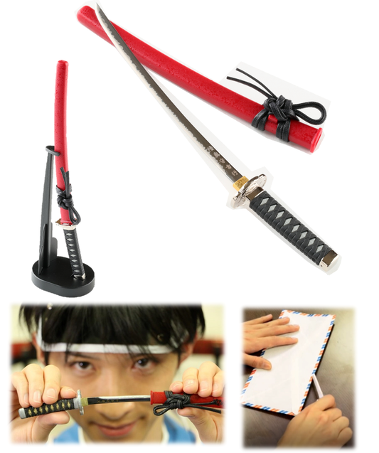Letter Opener SAMURAI KATANA SWORD Knife Desk Decor item 8 inch Length Safe Edge Sakamoto Ryoma Model MT-32R - JAPANESE GIFTS