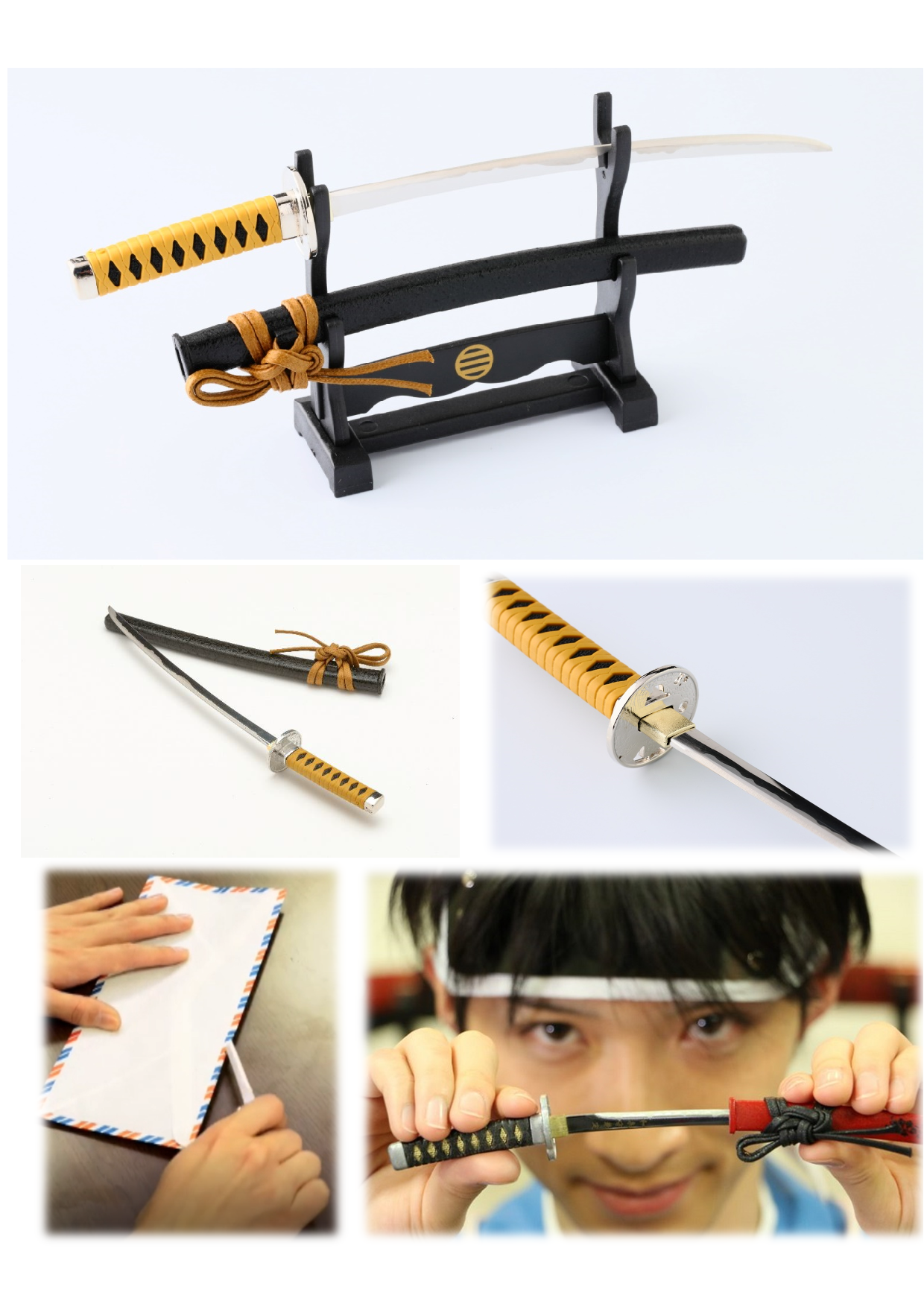 Letter Opener SAMURAI KATANA SWORD Knife Desk Decor item 8 inch Length Safe Edge Kondo Isami Model MT-34I - JAPANESE GIFTS