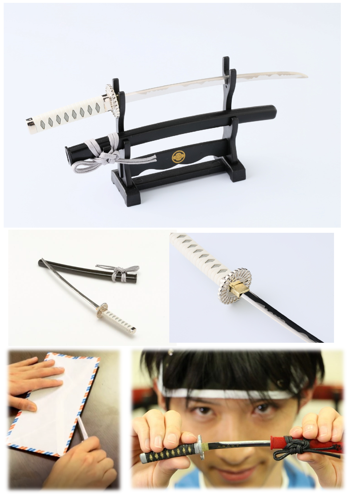 Letter Opener SAMURAI KATANA SWORD Knife Desk Decor item 8 inch Length Safe Edge Okita Soji Model MT-34S - JAPANESE GIFTS