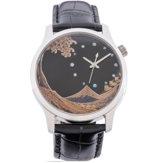 Maki-e Watch Hokusai's Great Wave off Kanagawa / Fine Wind Clear Morning (Free Shipping) - JAPANESE GIFTS