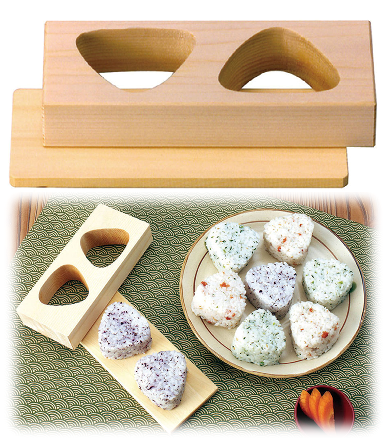 Rice Ball ONIGIRI Maker Press Mold Triangle Natural HINOKI Cypress Wood YAMACO - JAPANESE GIFTS