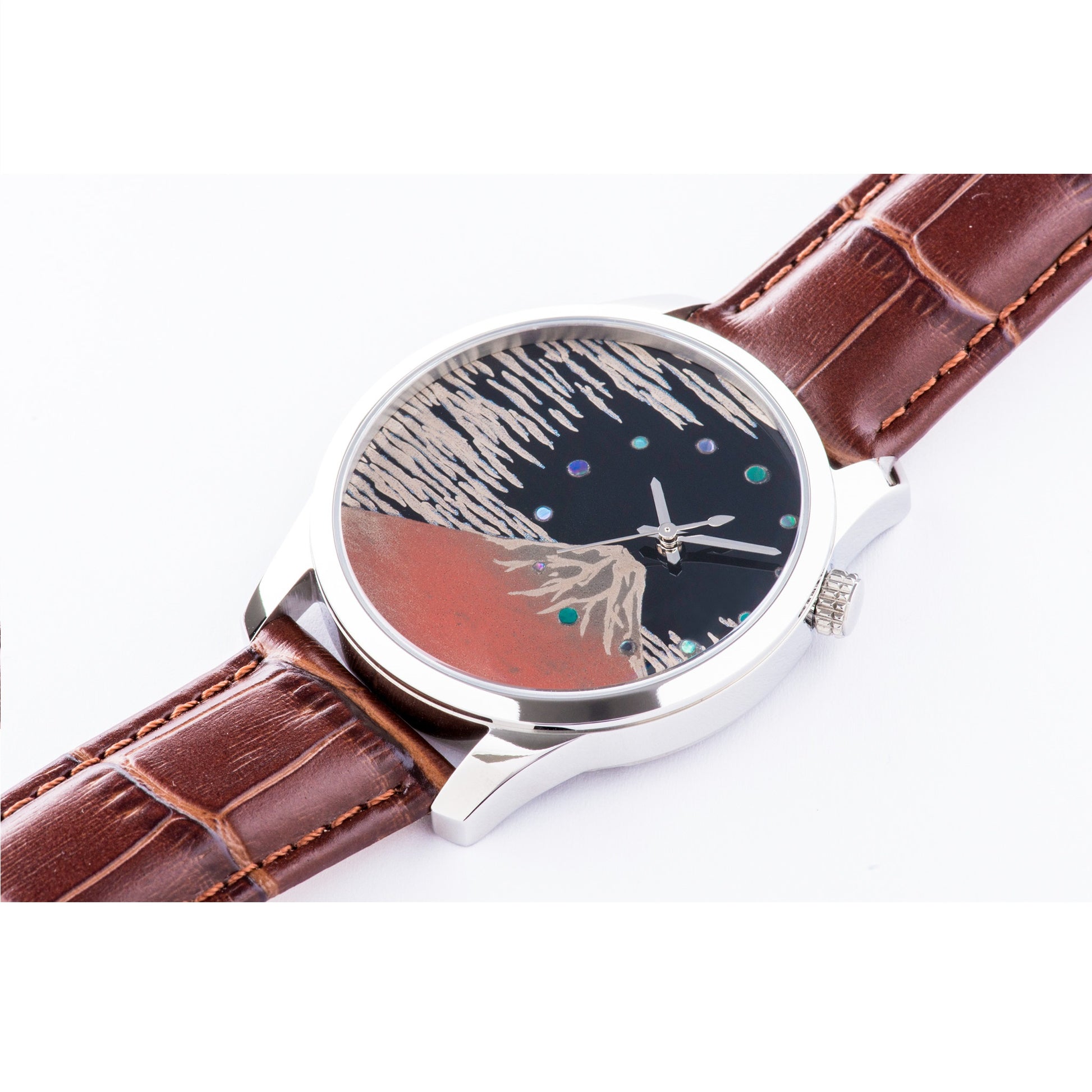 Maki-e Watch Hokusai's Great Wave off Kanagawa / Fine Wind Clear Morning (Free Shipping) - JAPANESE GIFTS