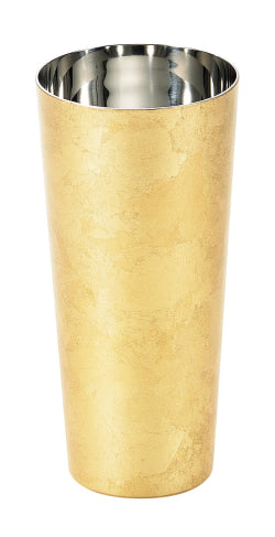 Shi-Moa Gold Leaf Beer Cup Stainless Steel Double Walled URUSHI Japanese Lacquer 350 ml Pilsner - JAPANESE GIFTS