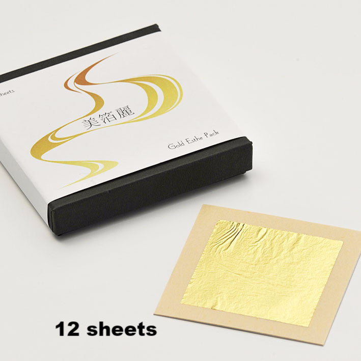 Gold Facial Soap 1 piece (30 g) & Gold Aesthetic Leaf (12 sheets) set - JAPANESE GIFTS