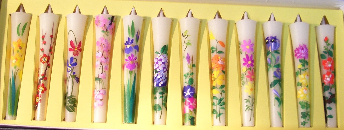 Four Seasonal candles 12 pieces set - JAPANESE GIFTS