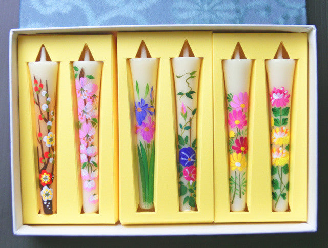 Four season's flower candles 6 pieces set - JAPANESE GIFTS