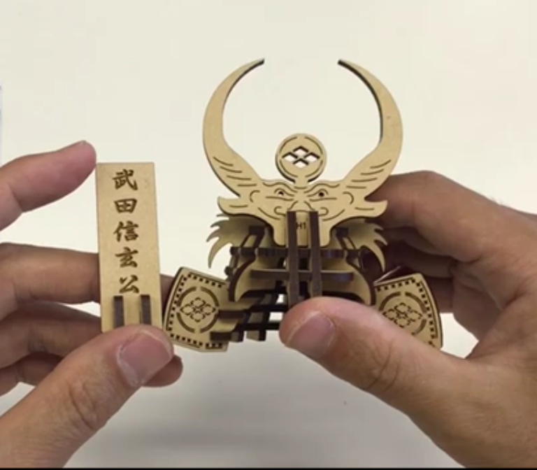SAMURAI Helmet KABUTO 3D Puzzle Wooden Piece TAKEDA SHINGEN - JAPANESE GIFTS