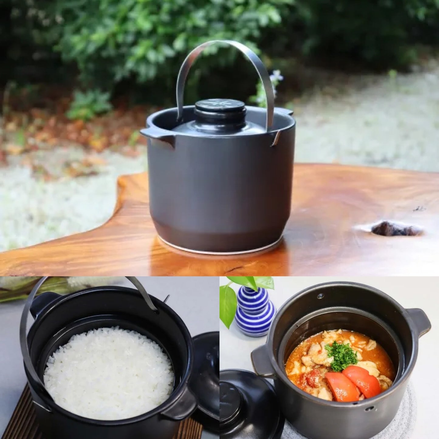 HACHI 20 Minutes Rice Cooker Arita Ware Ceramic Gas Microwave Oven