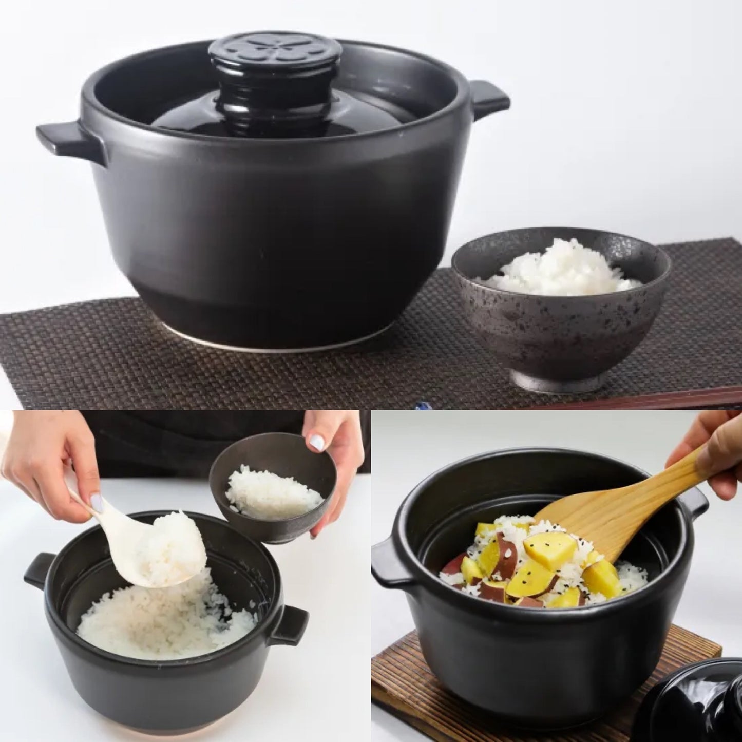HACHI 20 Minutes Rice Cooker Arita Ware Ceramic Gas Microwave Oven