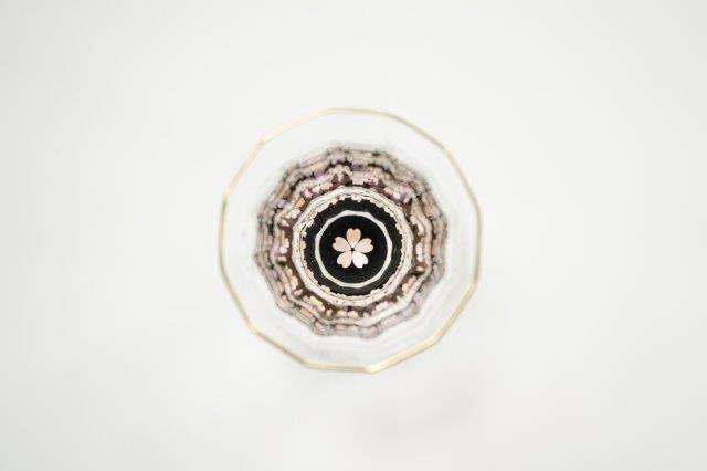 GUINOMI SAKE Glass Kaleidoscope TAKAOKA RADEN Mother of Pearl Inlay Gold Rim