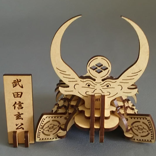 SAMURAI Helmet KABUTO 3D Puzzle Wooden Piece TAKEDA SHINGEN - JAPANESE GIFTS 