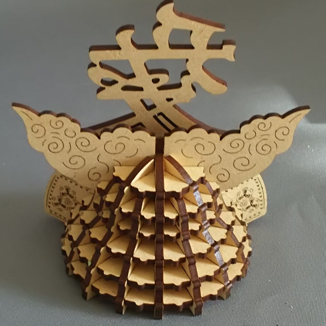 SAMURAI Helmet KABUTO 3D Puzzle Wooden Piece NAOE KANETSUGU - JAPANESE GIFTS 