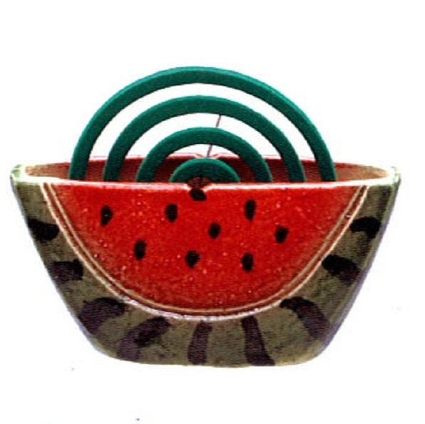 Katori Senko Mosquito Coil Holder Rack Shigaraki Yaki Pottery SUIKA Watermelon