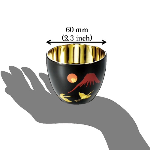 Shi-Moa Cup Urushi [Makie] 58ml 1.9oz for Cold Sake - JAPANESE GIFTS 