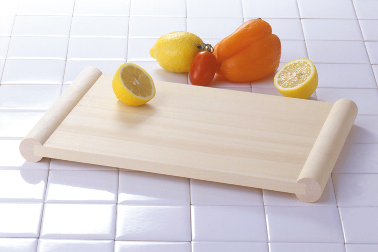 Kitchen Cutting Board Japanese HINOKI Cypress Wooden Both Sides Use Pier Stand - JAPANESE GIFTS 