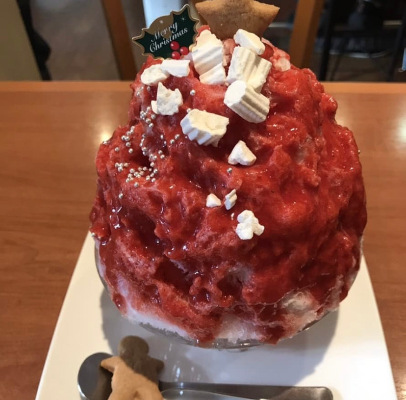 Kakigori shaved ice with the ice shave attachment