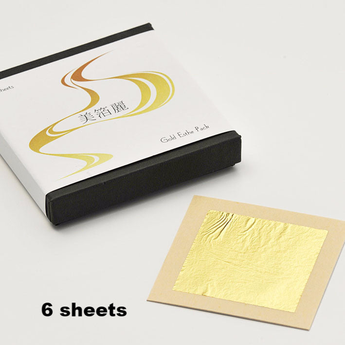 Gold Facial Soap 1 pc & Gold Aesthetic Leaf (6 sheets) set - JAPANESE GIFTS 