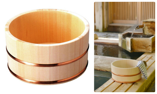 YAMACO Bath Wash Bowl Oke Japanese Cypress HINOKI Relaxing Scent 22cm