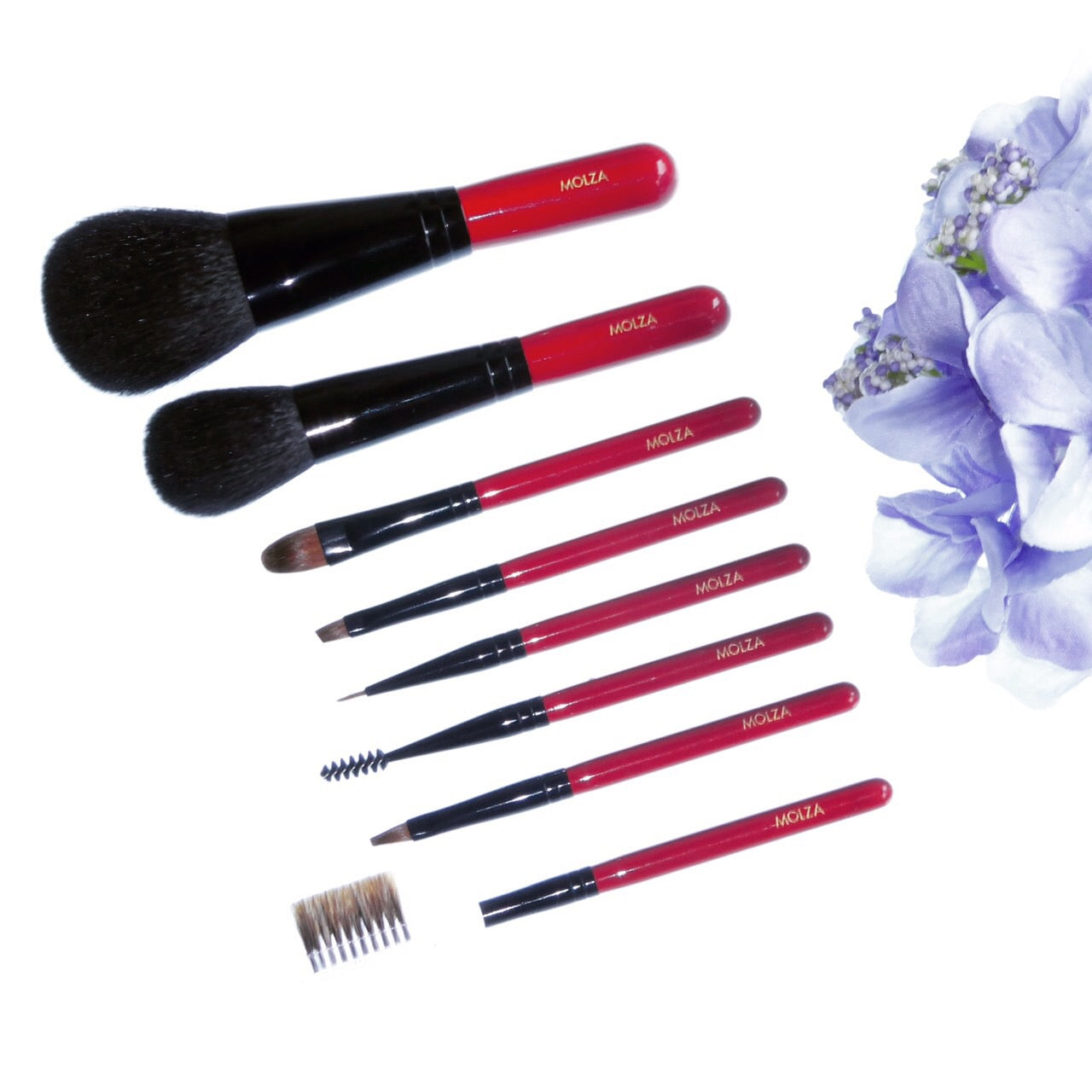 KUMANO Brush Makeup Powder Cheek Eye Shadow Brow Liner Lip Comb Screw 8 Type Set - JAPANESE GIFTS 